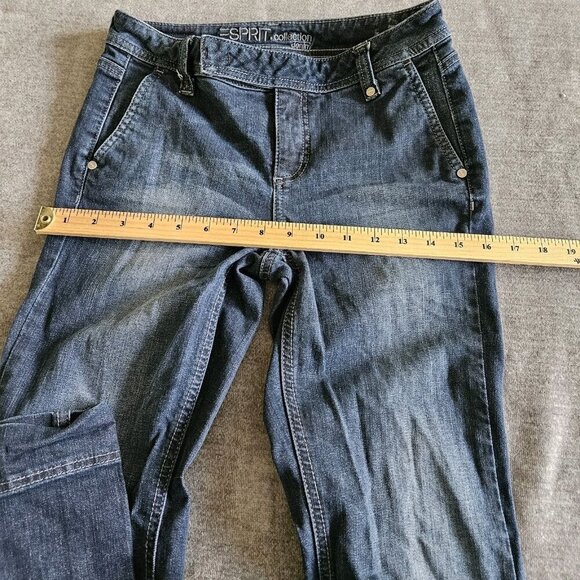 Esprit Collection Jeans Womens 2 Blue Low Rise Pockets Flare Stretch Y2K Hippie - Picture 6 of 16